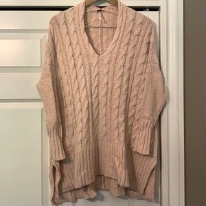 Free People Blush Cable Knit Sweater - Size M